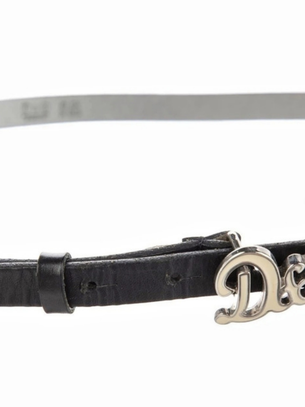 Dolce & Gabbana D&G Logo Plaque Skinny Leather Belt - Picture 4 of 6